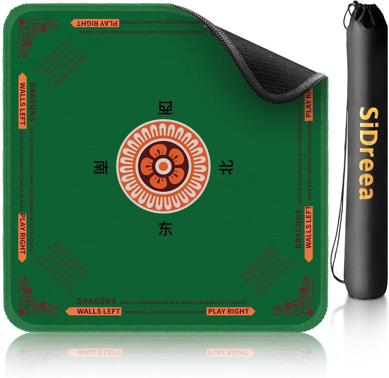 SiDreea Mahjong Mat, 32.4×32.4 Inch Noise Reduction Anti-Slip Mahjong Mat for Table, Mahjong Table Mat for Poker, Card, Board Games Table Mat, Tile Games, Dominoes - Image 1